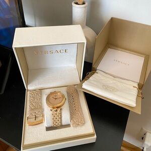 Versace Womens gold beige watch